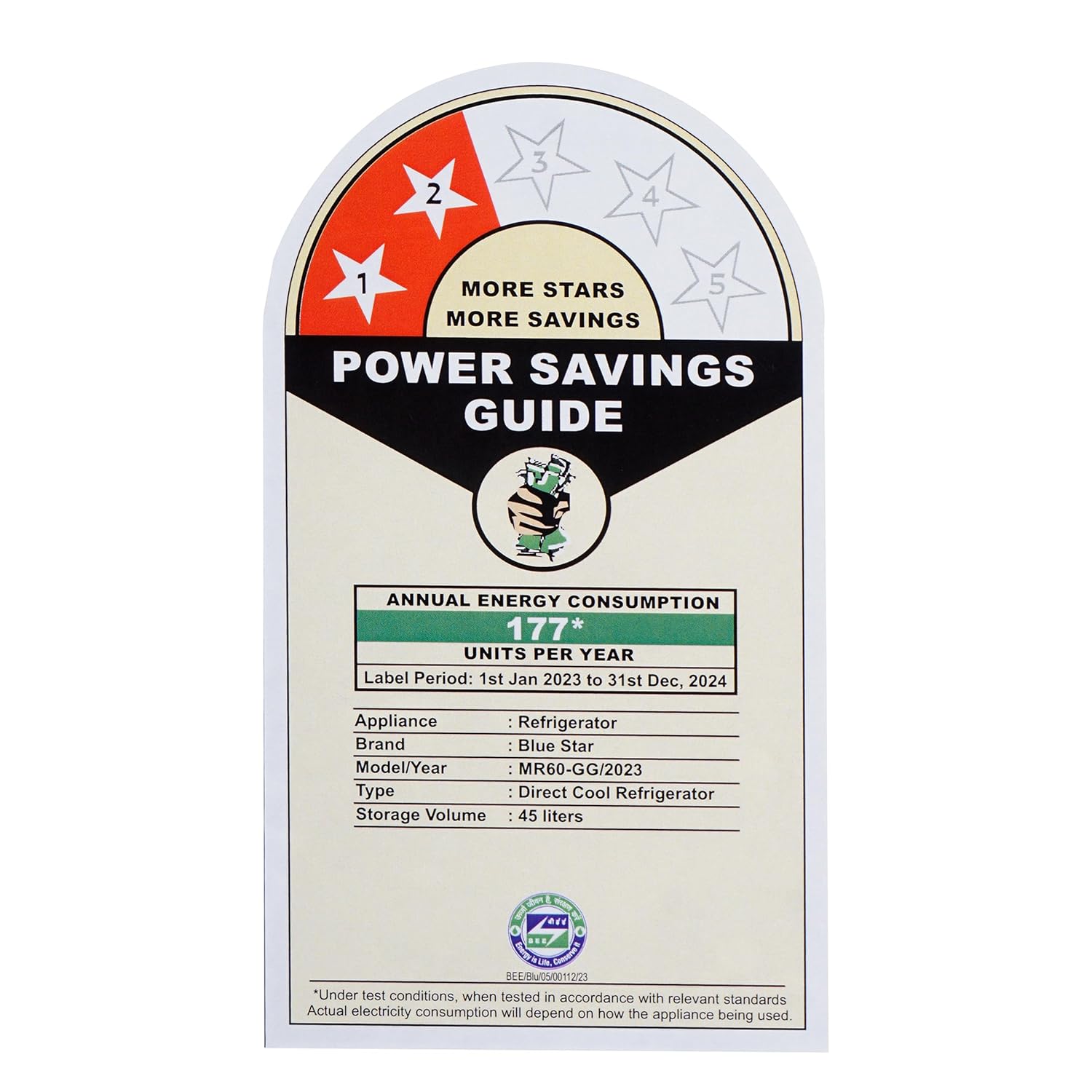 Bluestar 45 Ltr, 2 Star, Mini Refrigerator with Freezer