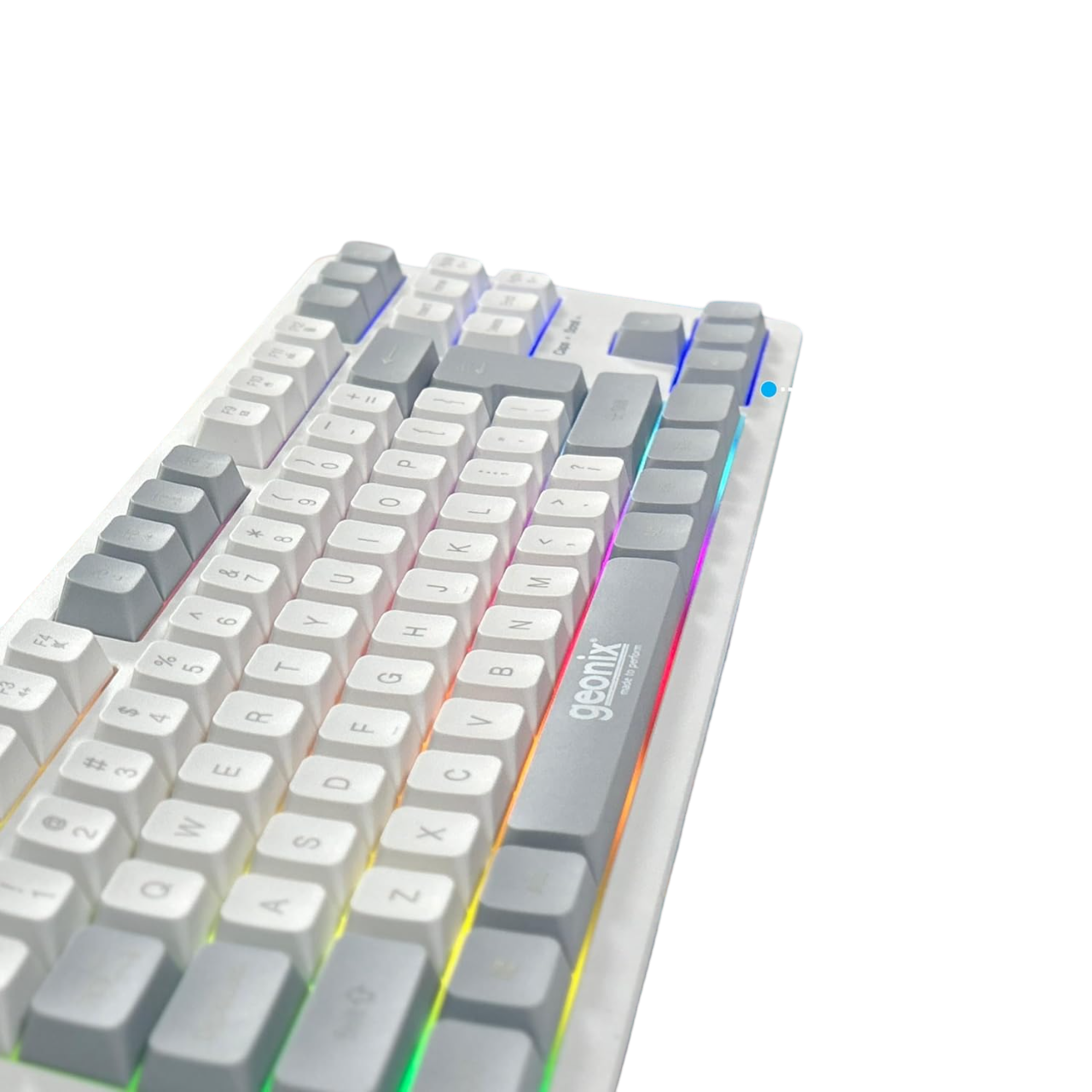 Geonix Vintage Retro Chiclet Keyboard, 87 Keys, PVC Cable, Durable, Compact & Slim Design, White Grey, KB4 Geonix Vintage Retro Chiclet Keyboard, 87 Keys, PVC Cable, Durable, Compact & Slim Design, White Grey, KB4