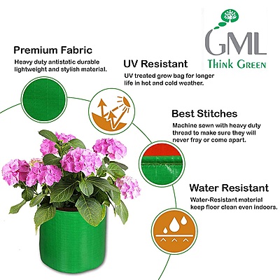 Terrace Gardening Leafy Vegetable Grow Bag (9X 9 Inches, Green) - Pack of 1
