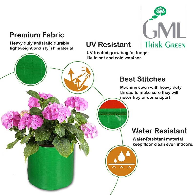 Terrace Gardening Leafy Vegetable Grow Bag (9X 9 Inches, Green) - Pack of 1