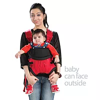 LuvLap Blossom Baby Carrier - Black & Red