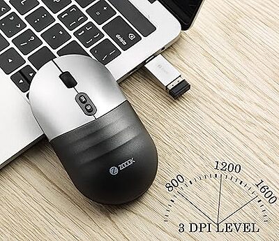 Open Box Zoook Jaguar / Rechargeable / 3 Adj. DPI / AutoShut / with Type C Converter Wireless Optical Mouse