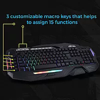 Zebronics Zeb-magnus Keyboard features a sleek design, customizable RGB backlighting, and responsive keys for gaming and typing. Enjoy a comfortable experience with multimedia controls and durability.