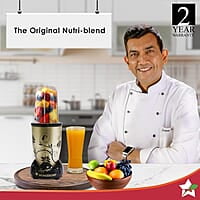 Wonderchef Nutri-blend Mixer Champagne, Grinder & Blender 400W 22000 RPM 2 Unbreakable Jars