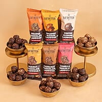 EAT BETTER CO Assorted Laddoo Box-24 Laddoos In 6 Different Flavors|95% Dry Fruits|Sugar-Free|100% Natural|Energy Bar Replacement|High Protein & Instant Energy-Healthy Snacks, 240 Gram