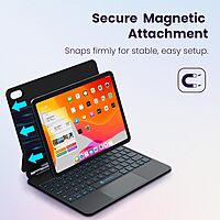 Portronics PadMate Magnetic Bluetooth Keyboard Case – Black | For iPad 10th Gen