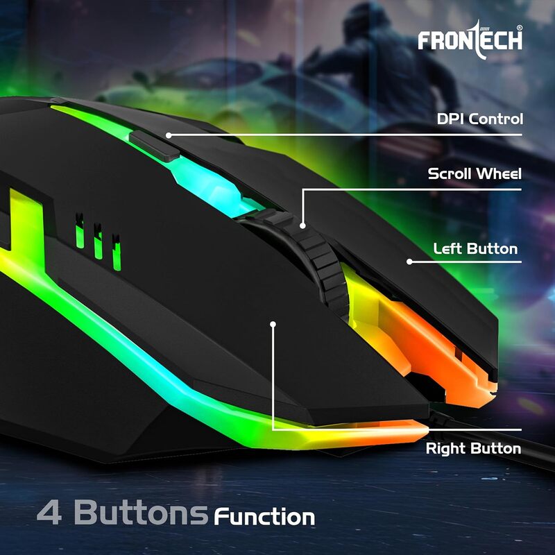 Frontech Wired Gaming Keyboard and Mouse Combo