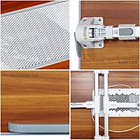Portronics My Buddy Plus is an adjustable laptop table with a cooling fan, multiple height settings, and portable design for convenience.