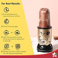 Wonderchef Nutri-blend Mixer Champagne, Grinder & Blender 400W 22000 RPM 2 Unbreakable Jars