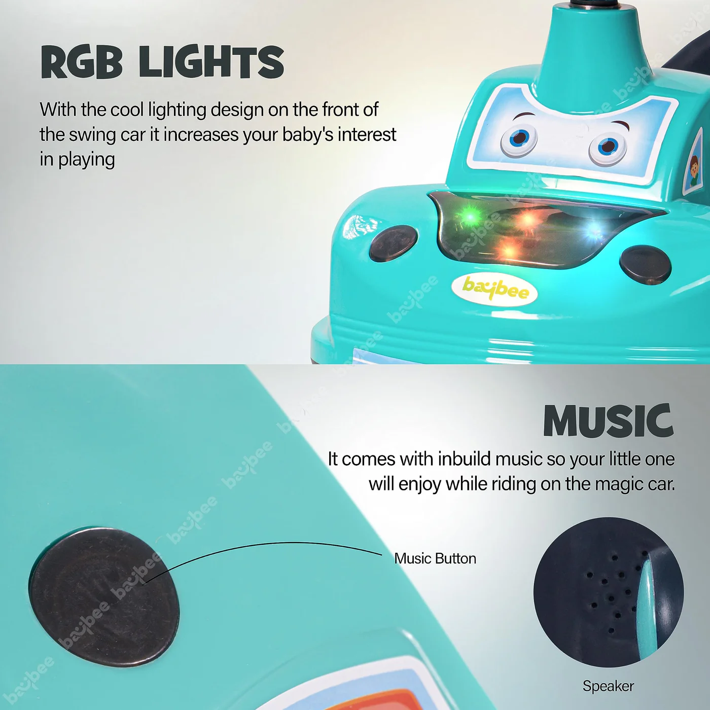 Baybee Flare Magic Swing Cars for Kids with PP Wheels- Blue Baybee Flare Magic Swing Cars for Kids with PP Wheels- Blue