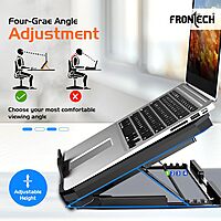 Frontech Laptop Cooling Pad CP-0007 – Dual Cooling Fans | Adjustable Height | Mobile Holder | USB Powered | Supports Up to 15.6" Laptops