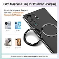 Ambrane 20W MagSafe 2in1 Wireless Charger & Mobile Stand for Both iPhone & Airpods (iPhone 15/15 Plus/15 Pro/15 Pro Max, iPhone 12/13/14 Series) & Qi Devices + Magnetic Ring