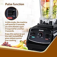 AGARO Grand Professional Blender/Grinder/Mixer, 2000 watts, 2 Litres BPA Free Jar, Commercial heavy duty blender, High Power & Speed Blender, 100% Copper Motor, Pulse Function, 8 Leaf SS Blade