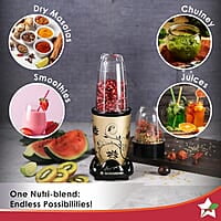 Wonderchef Nutri-blend Mixer Champagne, Grinder & Blender 400W 22000 RPM 2 Unbreakable Jars