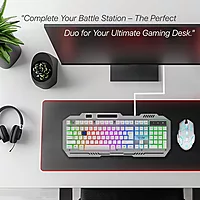 EVM WDKM-612 EnClaw Gaming Keyboard Mouse - Silver White