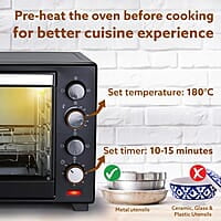 AGARO Marvel 38 Liters Oven Toaster Griller,Motorised Rotisserie&Convection Cake Baking Otg With 3 Heating Mode ,(Black),1600 Watts