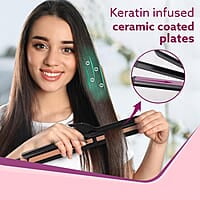 AGARO 4 in1 hair Straightener,Wavy Hair, Crimper, Curler, Hair Styler, Keratin Infused Ceramic Coated Plate