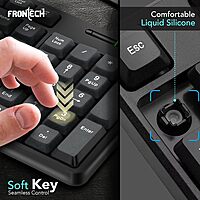 Frontech FT-1672 Wired Keyboard (Membrane Keys, USB Plug & Play, Ergonomic Design, Retractable Stands, 1 Year Warranty)