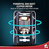 Wonderchef Nutri Blend Smart CKM Automatic Mixer Grinder 22000 RPM 4 Unbreakable Jars 500 W