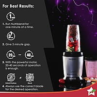 Wonderchef Nutri-Blend Thunder, 22000 RPM Mixer-Grinder, Blender, Stainless Steel 6-Blade 1000W