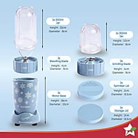 Wonderchef Nutri Blend Snowflakes, 22000 RPM  2 Unbreakable Jars, Stainless Steel Blades, 400 W