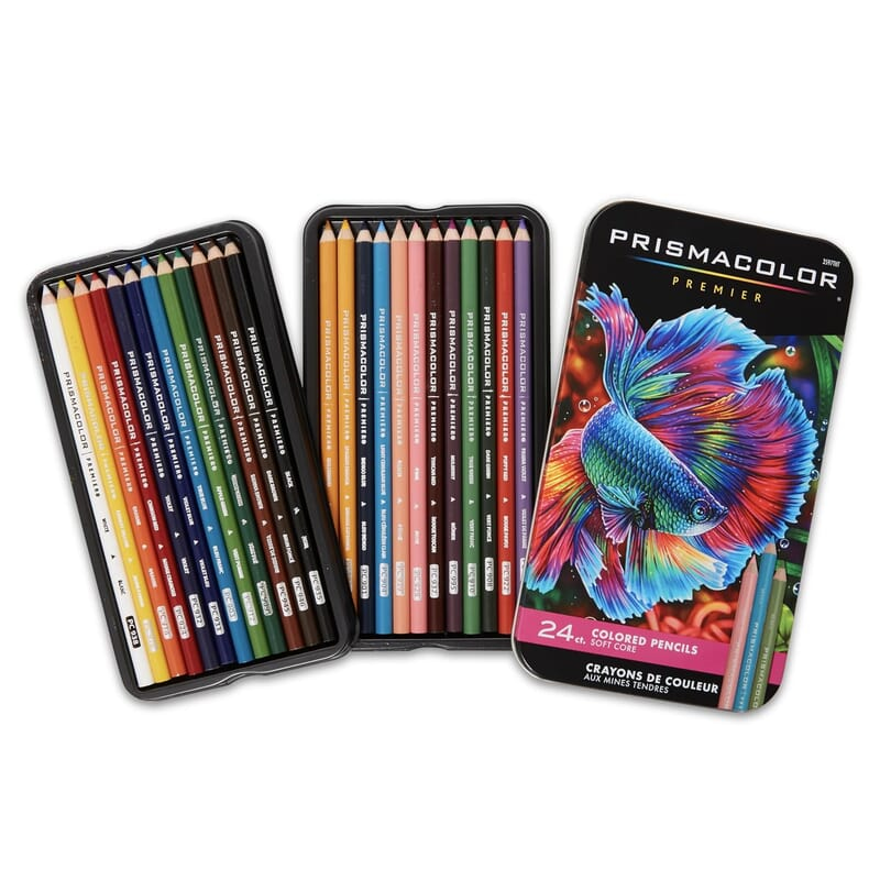 PRISMACOLOR G T Luscombe Soft Core 3597T Premier Colored Pencils, [24-Count, Prisma Colour]