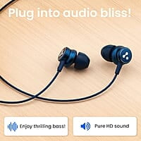 Ambrane Type C Wired Earphones with in-line Mic for Clear Calling, 1.2M Cable, 10mm Dynamic Drivers for BoostedBass, Control Buttons for iPhone 15, Samsung & Type C Devices Stringz 04