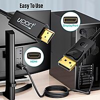 Uport 3M DisplayPort to HDMI Cable supports 4K@60Hz resolution, ensuring high-quality video output. Ideal for connecting devices like laptops to monitors or TVs for stunning visuals.