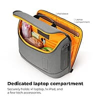 MOKOBARA The Transit Briefcase Vegan Leather & Nylon 15L Laptop Crossbody Messenger Bag for Men & Women