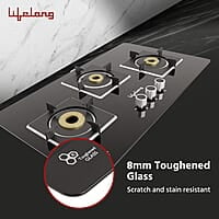 Lifelong LLHT913 Sigma Auto Ignition Counter-Top Hob Top High Efficiency 3 Burner Sleek Design