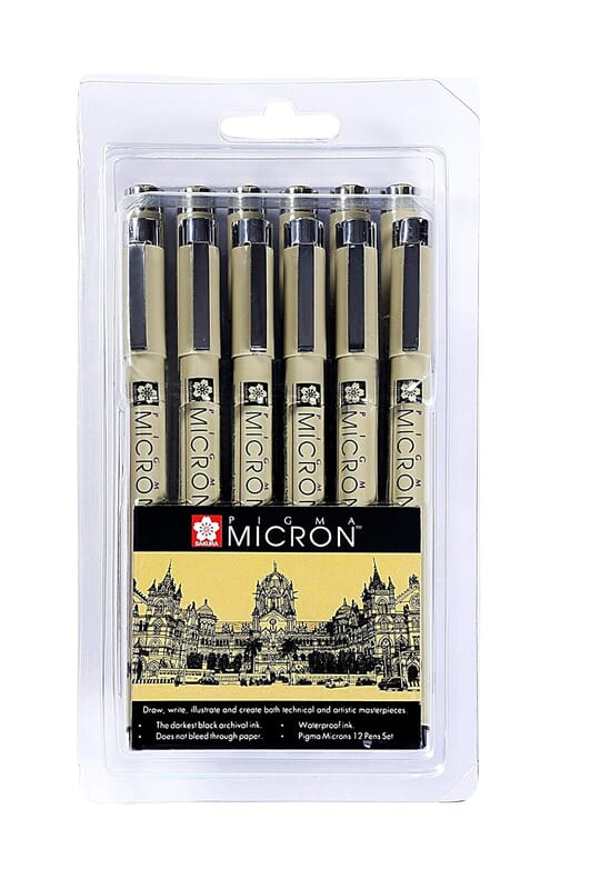 SAKURA MICRON BLACK 12PCS SET B SAKURA MICRON BLACK 12PCS SET B