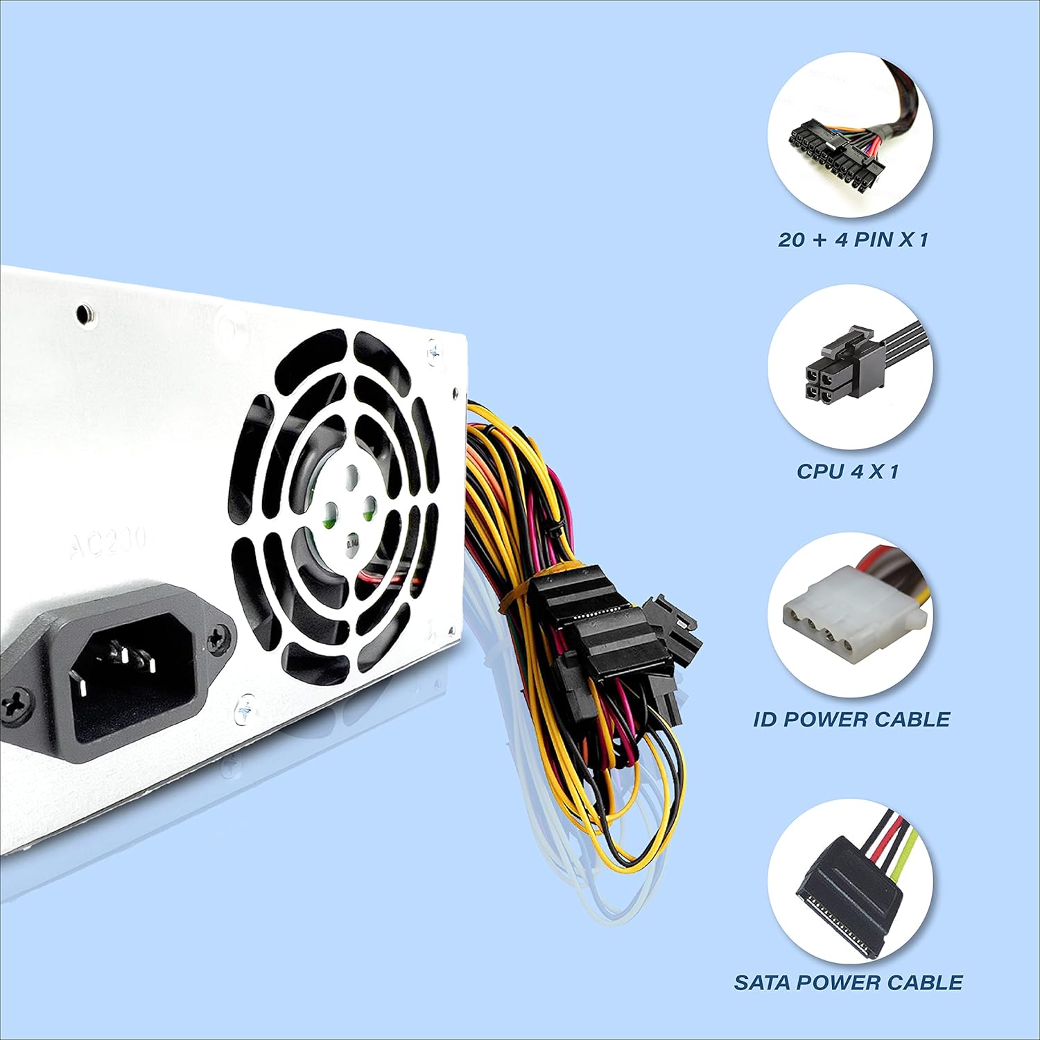 Geonix 500-Watt Power Supply ,SMPS , 3 Years Warranty, ‎GXPS-ATX-500