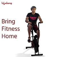 Lifelong LLFCN18 Steel Exercise Air Bike with Moving Handles & Back Support