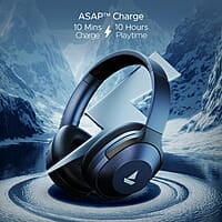 boAt Nirvana 751 ANC w/Hybrid Active Noise Cancelling, Up to 65 Hours Playtime, ASAP Charge, Ambient Sound Mode, Immersive Sound, Carry Pouch Bluetooth Wireless Over Ear Headphones