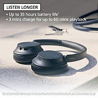Sony WH-CH720N, Wireless Over-Ear Active Noise Cancellation Headphones with Mic, up to 35 Hours Playtime, Multi-Point Connection - Black Sony WH-CH720N, Wireless Over-Ear Active Noise Cancellation Headphones with Mic, up to 35 Hours Playtime, Multi-Point Connection - Black