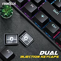 Frontech KB-0014 Wired Gaming Keyboard – Mechanical Keys | Multicolor RGB Backlight | Ergonomic Design with Retractable Stands | USB Plug & Play | 1 Year Warranty