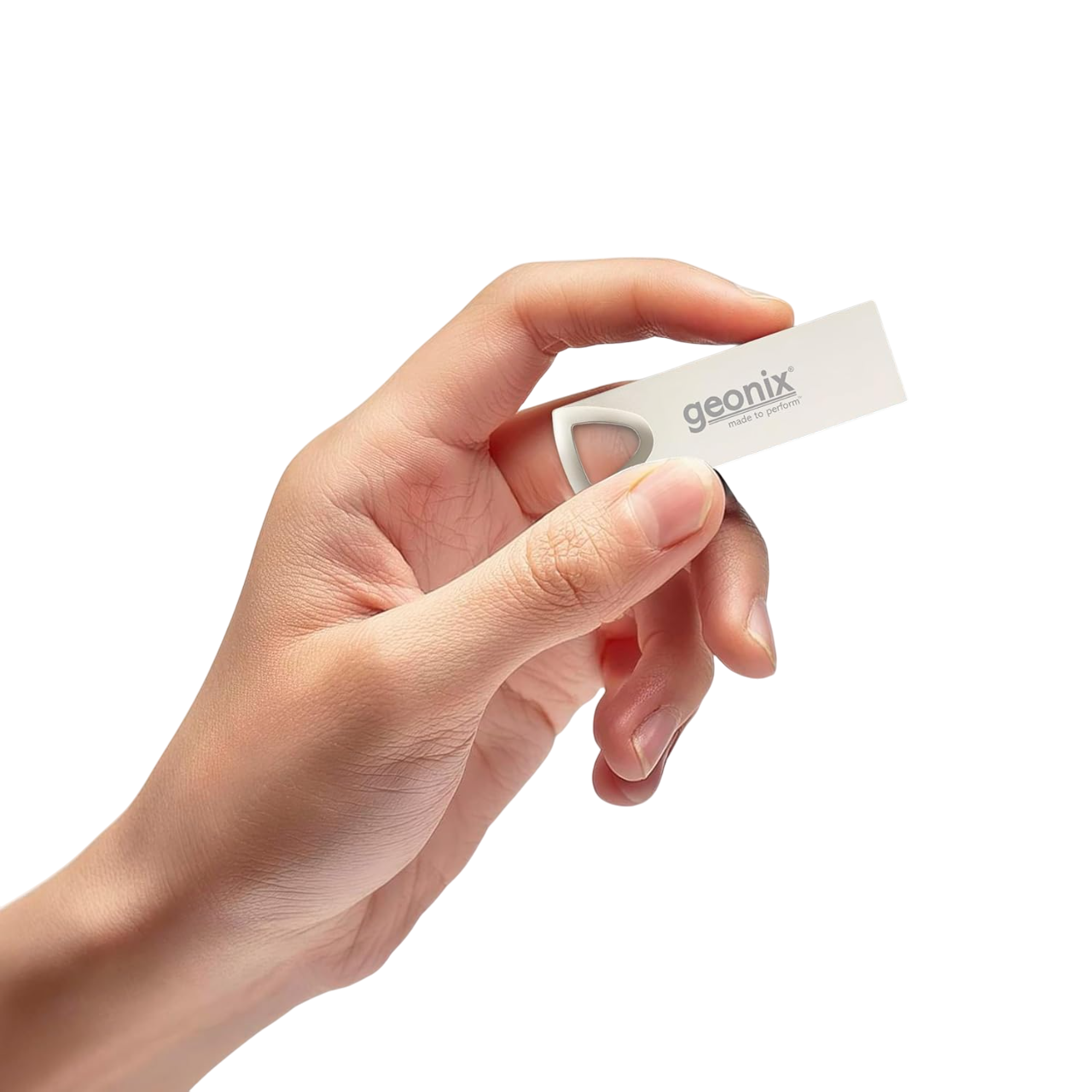 Geonix 128GB USB 2.0 Pendrive, Keyring Design,Silver-GXPD128GB