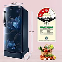Samsung 183 L, 3 Star, Digital Inverter, Direct-Cool Single Door Refrigerator (RR20C1823U8/HL