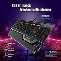 LAPCARE Champ (LGK-108) Mechanical RGB Gaming Keyboard – Full Anti-Ghosting | Blue Tactile Switches | Spillproof | 2 USB Passthrough | RGB LED Backlit | 50M Keystroke Lifespan