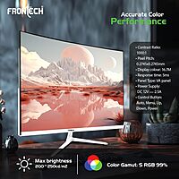 Frontech 22" Full HD Monitor – 1920x1080, Vivid Colors, Wide Viewing Angles, Ideal for Gaming, Work & Entertainment, 1 Year Warranty