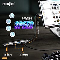 Frontech NC-0042 USB Hub – Fast 5 Gbps Data Transfer | Durable Build | Ideal for High-Speed Syncing & Smooth Connectivity