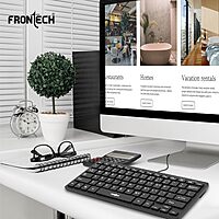 Frontech KB-0041 – Wired USB keyboard with ergonomic design, quiet keys, and durable build for comfortable and efficient daily typing.