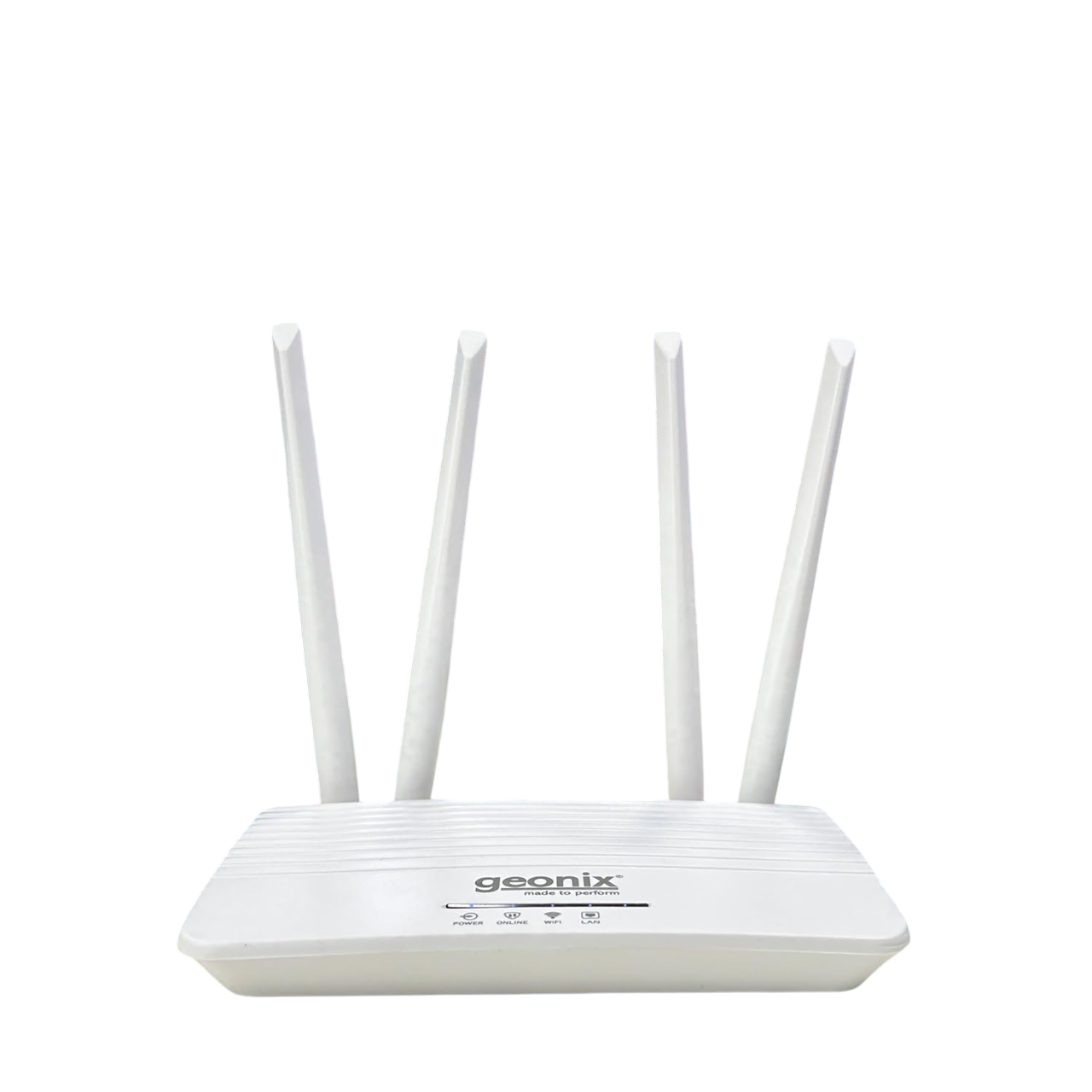 Geonix 4G Wireless Single-Band Router, 4 Antennas, 150m Range, Ethernet Port, White-GXWR4-5G Geonix 4G Wireless Single-Band Router, 4 Antennas, 150m Range, Ethernet Port, White-GXWR4-5G