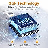 Portronics Adapto 65M 65W Triple Port GaN Fast Charger | Dual Type-C PD + USB-A White