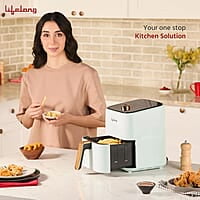 Lifelong Air Fryer 1 Year Warranty 1200W, 4L, Air Fryer for Home, Airfryer, Electric Air-Fryer Green