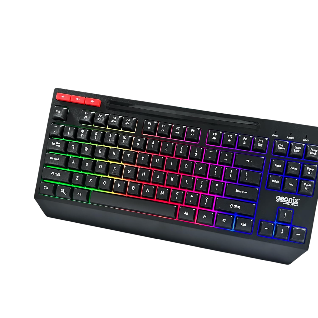 โGeonix Cruiser Gaming Keyboard, 90 Keys with 3 Multimedia Keys, Rainbow Backlight, Black, K2 โGeonix Cruiser Gaming Keyboard, 90 Keys with 3 Multimedia Keys, Rainbow Backlight, Black, K2