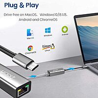 uPort Type-C to LAN + 3-Port USB Hub 2.0 offers seamless connectivity with a Type-C interface, providing a reliable Ethernet connection and three USB 2.0 ports for versatile device connections.