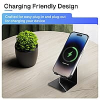 Ambrane Mobile Holding Tabletop Stand, 180 Degree View, Premium Metal Body, Wide Compatibility, Multipurpose, Anti-Skid Design Pop Stand