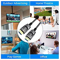 Uport 8K HDMI 2.1 Cable 20m – Fiber Optic, UHD, supports 8K@60Hz, HDR, and eARC. Ideal for gaming and home theater setups. Durable, lightweight, and flexible design for easy installation.