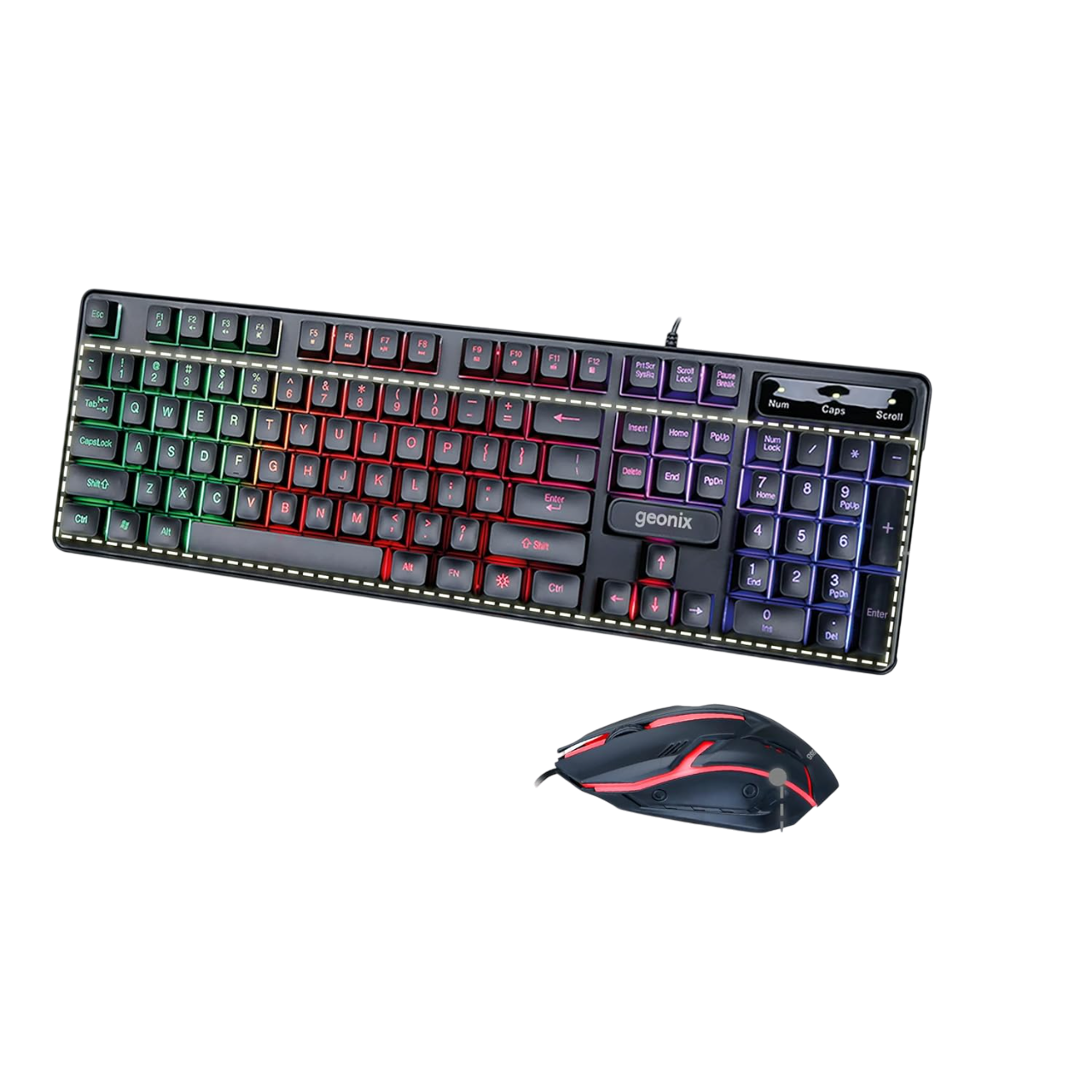 Geonix Cruiser CX2 Gaming Keyboard and Mouse Combo,Superior Membrane, Black, GXGBK-07